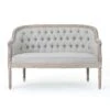 Christopher Knight Home Faye Traditional Fabric Tufted Upholstered Loveseat, Light Gray, Antique