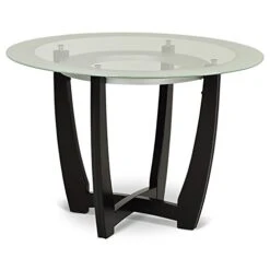Steve Silver Verano 45" Round Glass Top Dining Table In Espresso Finish Base