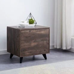 TOMYEUS Drawer Dresser Wooden Bedside Table Side Table Bedroom Storage Drawer Bedside Storage Cabinet Bedside Coffee Table 2/3 Drawer Bedside Table (Size : A3) -Safavieh Furniture 41sGMx41ddL