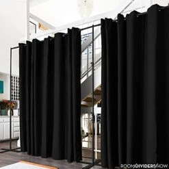 Premium Room Divider Curtain, 8ft Tall X 15ft Wide (Midnight Black)| Premium Curtains For Room Partition, Create Privacy Or Blackout -Safavieh Furniture 41sZZxE6HdS