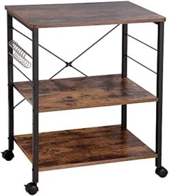 Simperfor Kitchen Baker's Rack - Microwave Oven Stand Storage - Coffee Station /Kitchen Shelf With Wire Basket Utility Storage Shelf For Spices, Pots, And Pans / 3-Tier -Safavieh Furniture 41sqy5FhwS. AC