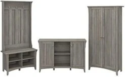 Bush Furniture Salinas Entryway Storage Set With Hall Tree, Shoe Bench And Accent Cabinets In Cape Cod Gray -Safavieh Furniture 41suvPPa RL. AC