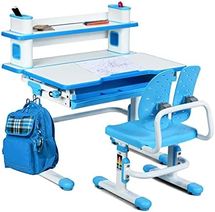 GENERIC BETTARY Kids Desk And Chair Set, Height Adjustable Ergonomic Children's School Workstation With Storage Drawer, Bookshelf, Tiltable Desktop For 3-14 Boys & Girls To Take Online Class, Draw (Blue) 6 GENERIC BETTARY Kids Desk And Chair Set, Height Adjustable Ergonomic Children's School Workstation With Storage Drawer, Bookshelf, Tiltable Desktop For 3-14 Boys & Girls To Take Online Class, Draw (Blue) - Image 6