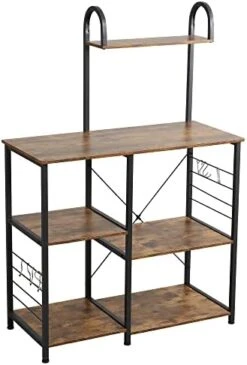 Somdot Baker’s Rack 23.6" Wide Kitchen Utility Shelf 3-Tier Storage Rack For Oven Baker Spice Home Organizer Workstation Microwave Stand, Rustic Brown -Safavieh Furniture 41t24QD9KKL. AC