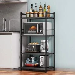 Denkee 5-Tier Kitchen Baker's Rack, Free Standing Baker's Rack For Kitchens Storage With Rolling Wheels, Upgraded Industrial Metal Microwave Oven Stand Rack (23.23 L X 15.16 W X 60.91 H) -Safavieh Furniture 41t60aYuwL. AC