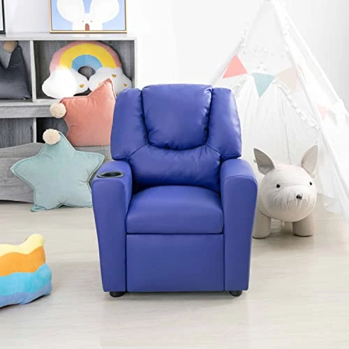 Naomi Home Kids Recliner Chair With Footrest & 2 Cup Holders, Push Back Toddler Recliner With Cup Holder, Microfiber Kids' Recliners For Age 3+, Kid Recliners For Girls Boys (Basic, Navy) 1 Naomi Home Kids Recliner Chair With Footrest & 2 Cup Holders, Push Back Toddler Recliner With Cup Holder, Microfiber Kids' Recliners For Age 3+, Kid Recliners For Girls Boys (Basic, Navy)