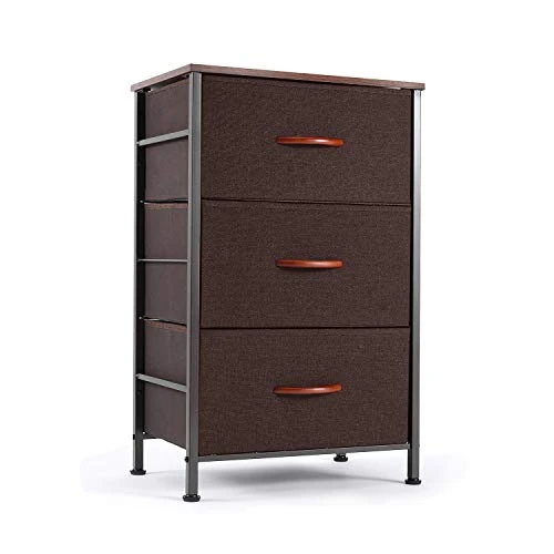ROMOON Nightstand Chest With 3 Fabric Drawers, Bedside Furniture, Lightweight Accent Table, Storage Drawer Unit With Wood Top Fabric Bins For Bedroom, Hallway, Entryway, Closets,Nursery-Espresso 1 ROMOON Nightstand Chest With 3 Fabric Drawers, Bedside Furniture, Lightweight Accent Table, Storage Drawer Unit With Wood Top Fabric Bins For Bedroom, Hallway, Entryway, Closets,Nursery-Espresso