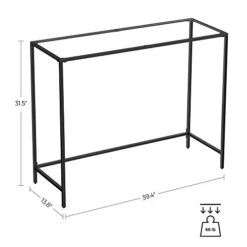 VASAGLE 39.4 Inches Console Table, Tempered Glass Sofa Table, Modern Entryway Table, Metal Frame, Easy To Assemble, Adjustable Feet, For Living Room, Hallway, Black ULGT026B01 -Safavieh Furniture 41tE2QjSgiL
