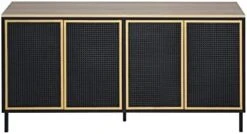 GENERIC Sideboard Buffet Cabinet, Kitchen Storage Cabinet Console Televison Table With Pop-up Doors For Living Room Home Furniture (Blue Gold) -Safavieh Furniture 41tEiLT3sL. AC