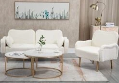 Lin-Utrend Accent Chair With Arms For Living Room,Lounge Armchair, Modern Tufted Single Chair With Gold Metal Legs Upholstered Reading Club Chair For Bedroom,Studio, Office, Powder Room(Olive) -Safavieh Furniture 41tEq2zPlVL. AC