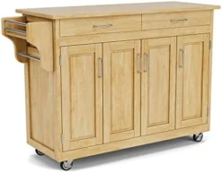 Home Styles Mobile Create-a-Cart Black Finish Four Door Cabinet Kitchen Cart With Stainless Steel Top, Adjustable Shelving -Safavieh Furniture 41tQgIhCI7L. AC