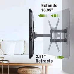USX MOUNT Full Motion TV Mount, Swivel Articulating Tilt TV Wall Mount For 26-55" LED, OLED, 4K TVs, TV Bracket Wall Mount With VESA 400x400mm Up To 60lbs, Perfect Center Design -XMM006-1 -Safavieh Furniture 41tSjZpXgFL