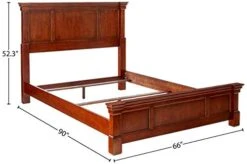 Aspen Rustic Cherry Finish Queen Bed Set With Frame Moldings And Carved Posts, Matching Nightstand Crafted From Mahogany Solids -Safavieh Furniture 41tYjhDpN6L