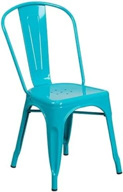 Flash Furniture Commercial Grade Mint Green Metal Indoor-Outdoor Stackable Chair -Safavieh Furniture 41tbHnET2hL. AC