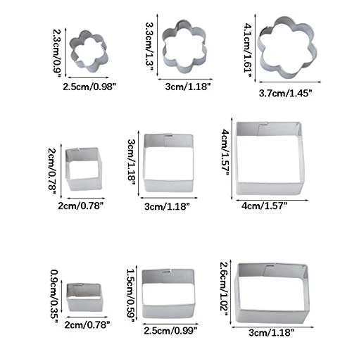 TEEGUI Biscuits Pattern DIY 24 Set Geometric Mold Of Steel Dookie Stainless Kitchen,Dining Bar Love Notes For Lunches (B, One Size) 2 TEEGUI Biscuits Pattern DIY 24 Set Geometric Mold Of Steel Dookie Stainless Kitchen,Dining Bar Love Notes For Lunches (B, One Size) - Image 2
