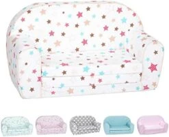 Delsit Toddler Couch & Kids Sofa - European Made Children's 2 In 1 Flip Open Foam Double Sofa - Kids Folding Sofa, Toddler Sofa Bed - Comfy Fold Out Lounge (Gray With Clouds) -Safavieh Furniture 41tjp7P8tmL. AC