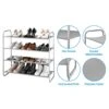 MAX Houser 4 Tier Shoe Rack Storage Organinzer 4 Shelf Shoe Rack Organizer，Entrance Fabric Shoe Shelf Small For Closet Entryway Hallway Bedroom(Light Gray)