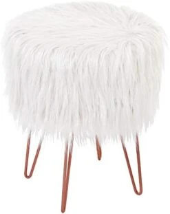 BIRDROCK HOME Silver Faux Fur Vanity Stool Chair - Soft Furry Compact Padded Seat - Vanity, Living Room, Bedroom And Kids Room Chairs - Hair Pin Metal Legs Upholstered Decorative Furniture Foot Rest 11 BIRDROCK HOME Silver Faux Fur Vanity Stool Chair - Soft Furry Compact Padded Seat - Vanity, Living Room, Bedroom And Kids Room Chairs - Hair Pin Metal Legs Upholstered Decorative Furniture Foot Rest -Safavieh Furniture 41tmLYmUkmL. AC