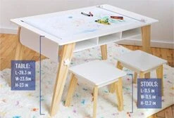Wildkin Kids Arts And Crafts Table Set For Boys And Girls, Mid Century Modern Design Table Includes Two Stools, Paper And Storage Cubbies Underneath Helps Keep Art Supplies Organized (White) 10 Wildkin Kids Arts And Crafts Table Set For Boys And Girls, Mid Century Modern Design Table Includes Two Stools, Paper And Storage Cubbies Underneath Helps Keep Art Supplies Organized (White) -Safavieh Furniture 41tpXuhjhEL