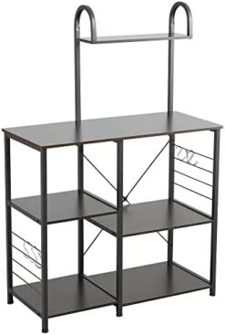 Somdot Baker’s Rack 23.6" Wide Kitchen Utility Shelf 3-Tier Storage Rack For Oven Baker Spice Home Organizer Workstation Microwave Stand, Rustic Brown -Safavieh Furniture 41tyRa79IKL. AC