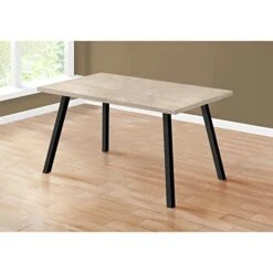 Monarch Specialties 36"X 60" / DARK TAUPE/BLACK METAL Dining Table -Safavieh Furniture 41u6D3Htd1L