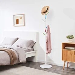 Vicllax Coat Rack Stand 8 Hooks Wood Clothes Rack Stand Hanger Free Standing Hall Tree (Colorful) -Safavieh Furniture 41u84SBVfsL