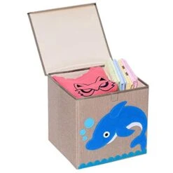 Hunjay Foldable Animal Toy Box With Lid Washable Kids Storage Box Toy Bin/Cheset/Organizer Cloth Book Storage Basket For Shelves,Nursery,Playroom -Safavieh Furniture 41uALnrCAPL