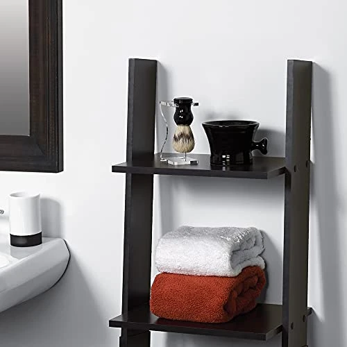 Zenna Home Ladder Style Bathroom Linen Tower, Espresso 4 Zenna Home Ladder Style Bathroom Linen Tower, Espresso - Image 4