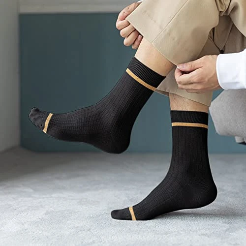 1 Pairs Male Casual Striped Socks Solid Breathable Middle Socks Fussy Socks (Black, 18-40 Year) 6 1 Pairs Male Casual Striped Socks Solid Breathable Middle Socks Fussy Socks (Black, 18-40 Year) - Image 6
