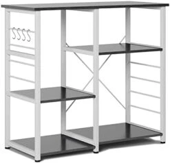 SDHYL Coffee Bar, 35 Inch Bakers Rack Microwave Stand With 4 Storage Shelves, Kitchen Shelves Organizers Bakers Racks With Storage, Microwave Table Coffee Station Table For Home Kitchen Bathroom -Safavieh Furniture 41uOdhFmpRL. AC