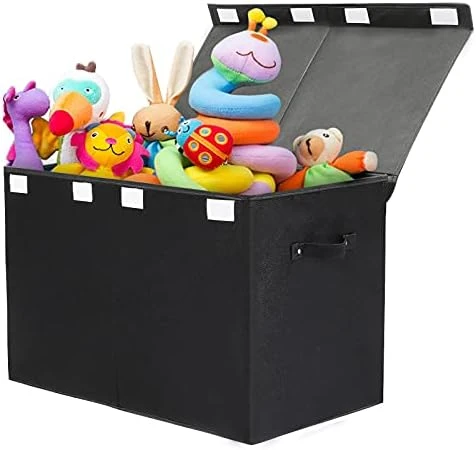 Popoly Large Toy Box Chest Storage With Flip-Top Lid, Collapsible Kids Storage Boxes Container Bins For Childrens Toys, Playroom Organizers, 25"x13" X16" (Linen Pink) 8 Popoly Large Toy Box Chest Storage With Flip-Top Lid, Collapsible Kids Storage Boxes Container Bins For Childrens Toys, Playroom Organizers, 25"x13" X16" (Linen Pink) - Image 8