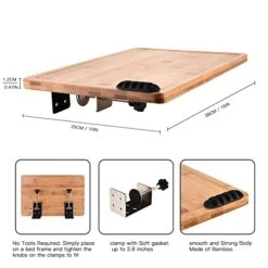 Bamboo Bedside Shelf, Easy Assemble Bunk Bed Shelf, Bedside Shelf For Bed College Dorm Room With A Cable Manager, Versatile Use As Snack Bedside Table (Natural) -Safavieh Furniture 41uUVGCuMKL