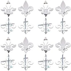 Funlife 16PCS Fleur De Lis Pattern Hollow Self Adhesive Wall Mirror Stickers, Non Glass Small Acrylic Mirror For Home Cabinet Wall Decor 3.94" X 3.94" Gold 23 Funlife 16PCS Fleur De Lis Pattern Hollow Self Adhesive Wall Mirror Stickers, Non Glass Small Acrylic Mirror For Home Cabinet Wall Decor 3.94" X 3.94" Gold -Safavieh Furniture 41udDKULTAL. AC