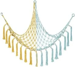 D-GROEE Stuffed Animal Toy Hammock Storage Hammock With Tassel Handmade Cotton Rope Corner Hanging Stuffed Animal Toy Organizer Net Bag Home Decor Purple -Safavieh Furniture 41udeMnOoFL. AC