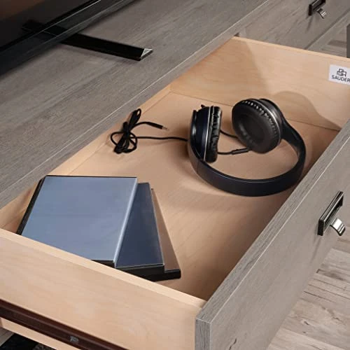 Sauder Trestle Credenza, For TV's Up To 60", Mystic Oak Finish 5 Sauder Trestle Credenza, For TV's Up To 60", Mystic Oak Finish - Image 5