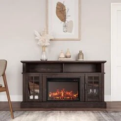 BELLEZE Sideboard Buffet Console Table, Versatile Media Cabinet With Drawers And Adjustable Shelves - 58 Inch - Astorga (Espresso) -Safavieh Furniture 41unKOepGlL. AC