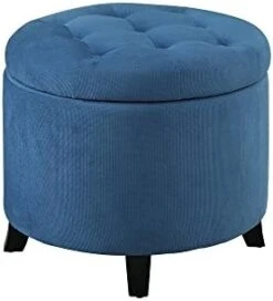 Convenience Concepts Designs4Comfort Round Ottoman, Gray Fabric -Safavieh Furniture 41uphN2I3RL. AC