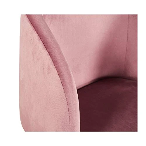 EGGREE Mid-Century Modern Accent Living Room Chair Upholstered Velvet Armchair Kitchen Dining Chair With Solid Steel Leg For Living Room Bedroom Reception Room Accent Furniture,Rose Pink 2 EGGREE Mid-Century Modern Accent Living Room Chair Upholstered Velvet Armchair Kitchen Dining Chair With Solid Steel Leg For Living Room Bedroom Reception Room Accent Furniture,Rose Pink - Image 2