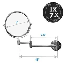 Rucci Normal View Swivel Arm Wall-Mounted Mirror, Silver, 7X -Safavieh Furniture 41v9wvuJccL