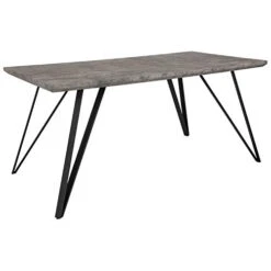 BizChair 31.5"x63" Rectangular Dining Table In Faux Concrete Finish -Safavieh Furniture 41vBZbJv4zL