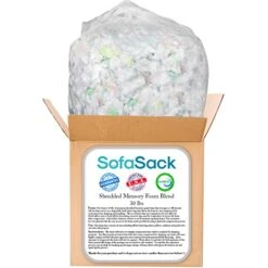 Sofa Sack Shredded Foam Refill: Memory Foam Filling Refill For Bean Bags, Dog Beds And Pillows, 30lbs, Multi-Color -Safavieh Furniture 41vVkmdMOaL