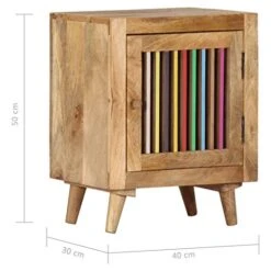 TOPINCN Side Cabinet, Solid Mango Wood 40x30x50 Cm Nightstand Magazine Cabinet For Living Room For Bedroom -Safavieh Furniture 41vgFxjVGaL