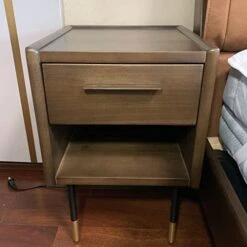 BDDIE Nightstand Bedside Table Simple Semi-Open Locker Living Room Bedroom Bedside Table Storage Cabinet Wooden Small Cabinet End Table For Bedroom, Living Room, College Dorm -Safavieh Furniture 41vmloDZBBL