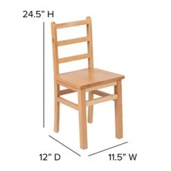 Flash Furniture Kyndl Kids Natural Solid Wood Table And Chair Set For Classroom, Playroom, Kitchen -Safavieh Furniture 41vmqoDPRFL