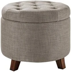 Amazon Basics Upholstered Tufted Storage Ottoman Footstool, 20"H, Burlap Beige -Safavieh Furniture 41vzjmBxGFL. AC