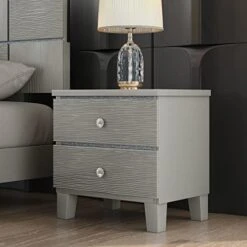 Champagne Silver 3 Pieces Bedroom Furniture Set Size, Dresser, Night Stand, Easy Assemble, Queen Bed+2 NightstandS 22 Champagne Silver 3 Pieces Bedroom Furniture Set Size, Dresser, Night Stand, Easy Assemble, Queen Bed+2 NightstandS -Safavieh Furniture 41w2U4wKRUL. AC
