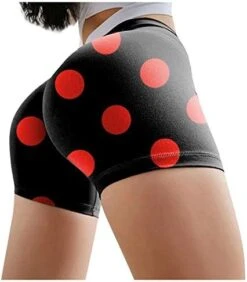 MatureGirl Print Fashion Polka Dot Sexy Yoga Pants Short Women's Casual Yoga Pants Cotton Spandex Shorts (Red, M) -Safavieh Furniture 41wD MqY5hL. AC 3