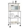 Kcelarec 4-Tier Metal Kitchen Baker's Rack, Adjustable Microwave Stand, Kitchen Storage Rack With 4 Wheels
