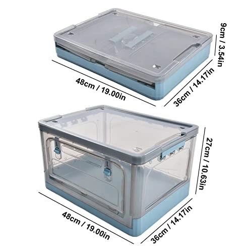 Lidded Storage Bins, Stackable Storages Boxes Sturdy PP Foldable 2 Side Doors Large Capacity For Toys 5 Lidded Storage Bins, Stackable Storages Boxes Sturdy PP Foldable 2 Side Doors Large Capacity For Toys - Image 5