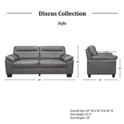 Homelegance 3-Piece Fabric Sofa Set, Dark Gray -Safavieh Furniture 41wQsFvoX3L